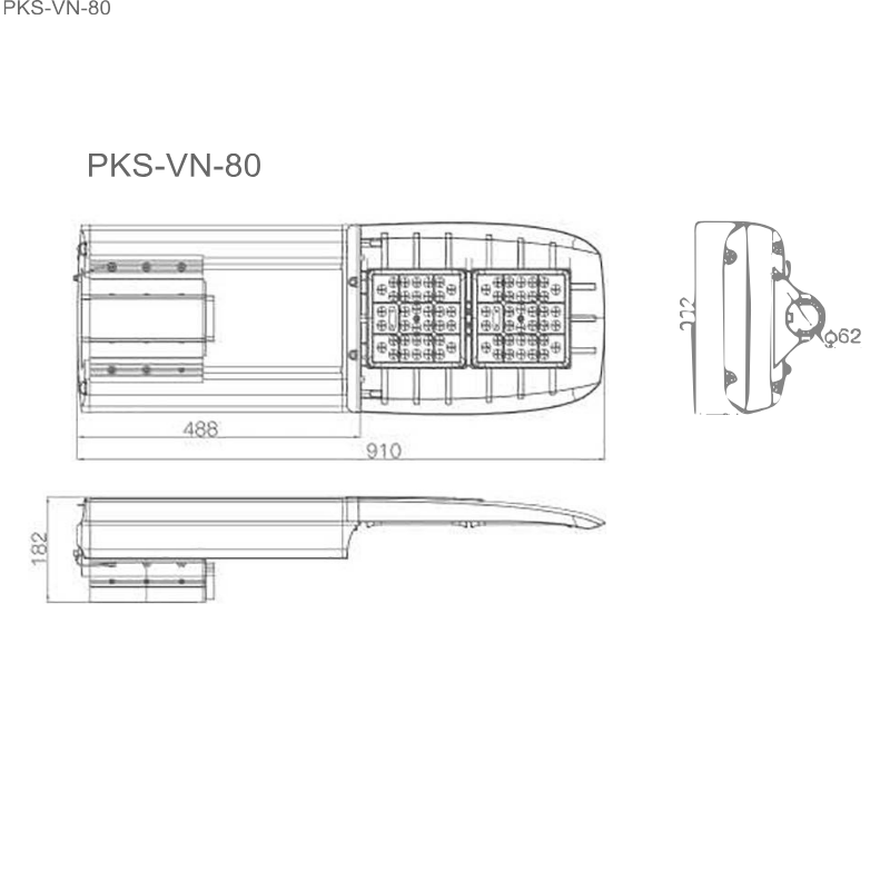 Suburbana Solar LED 60W Blanco Frío 57K Con Panel Independiente - Wattko
